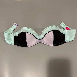 Victorias Secret Blue/Purple Color Block Bikini Swim Top- 32B